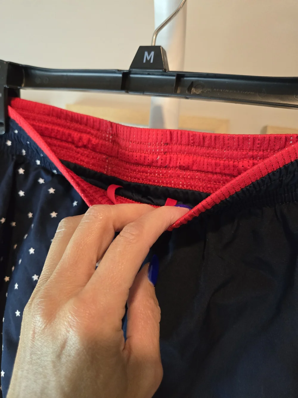 Nike Americana Navy Star Print Running Shorts with Red Trim
